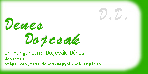 denes dojcsak business card
